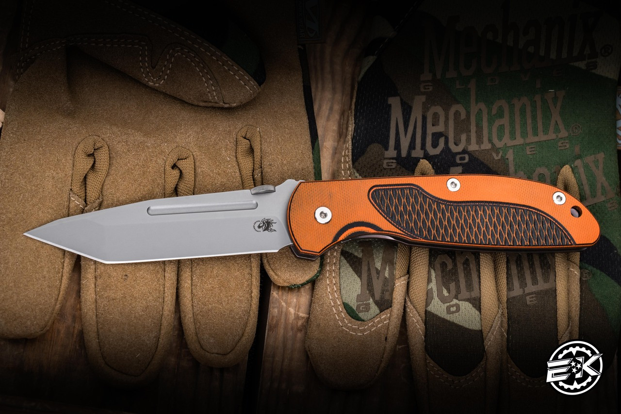 Rick Hinderer Knives FireTac Orange G10, Bronze Titanium 3.6