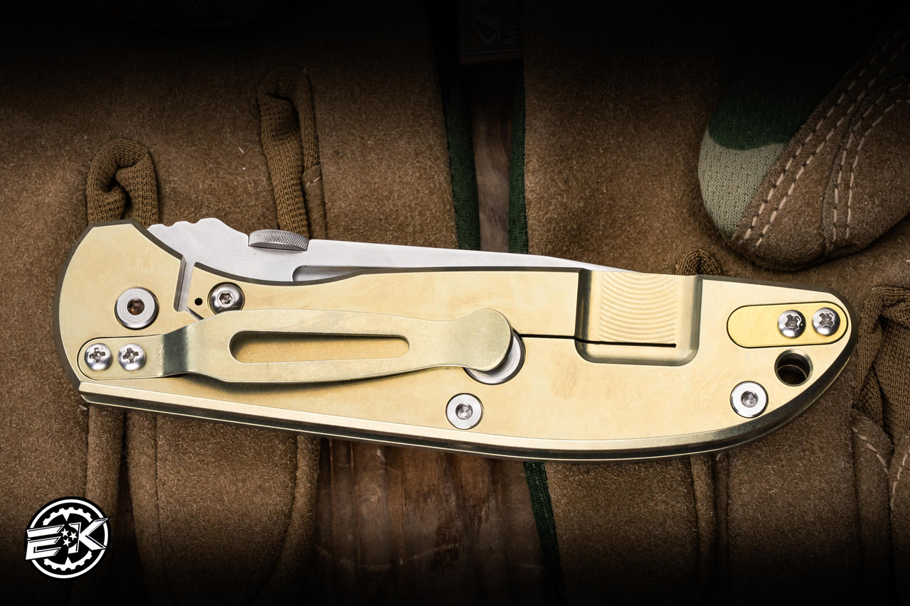 Rick Hinderer Knives FireTac Stonewash Gold Titanium 3.6