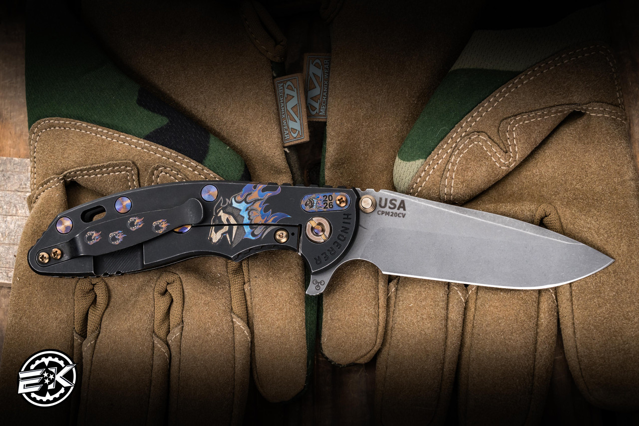 Limited Edition-Rick Hinderer Knives XM-18 Firehorse Battle Black