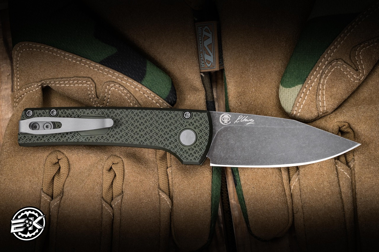 ProTech x Ramon Chaves Scapegoat Automatic Green Textured Aluminum