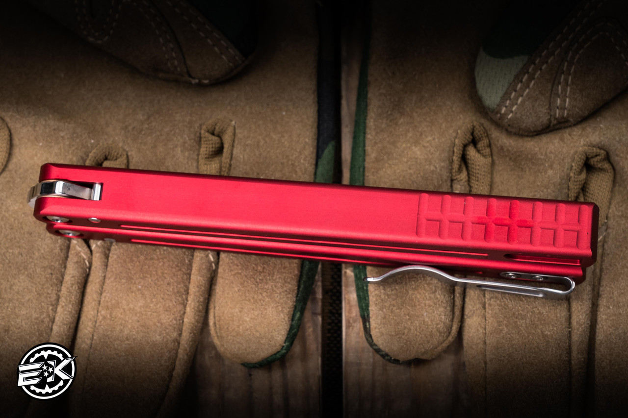 ProTech/Squid FlyFather Balisong Red Aluminum 4