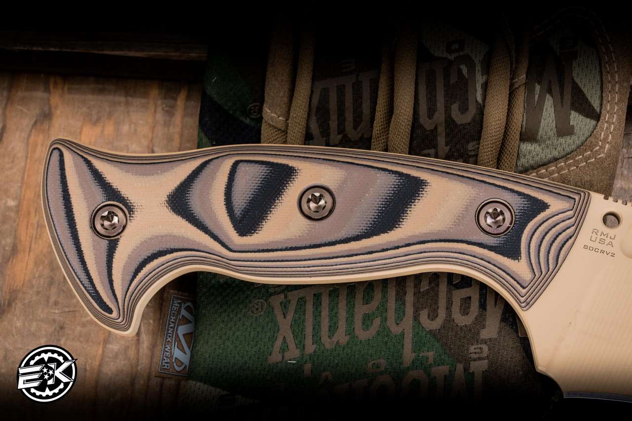 RMJ Tactical Sapper Fixed Blade Hyena Brown G10 10.75