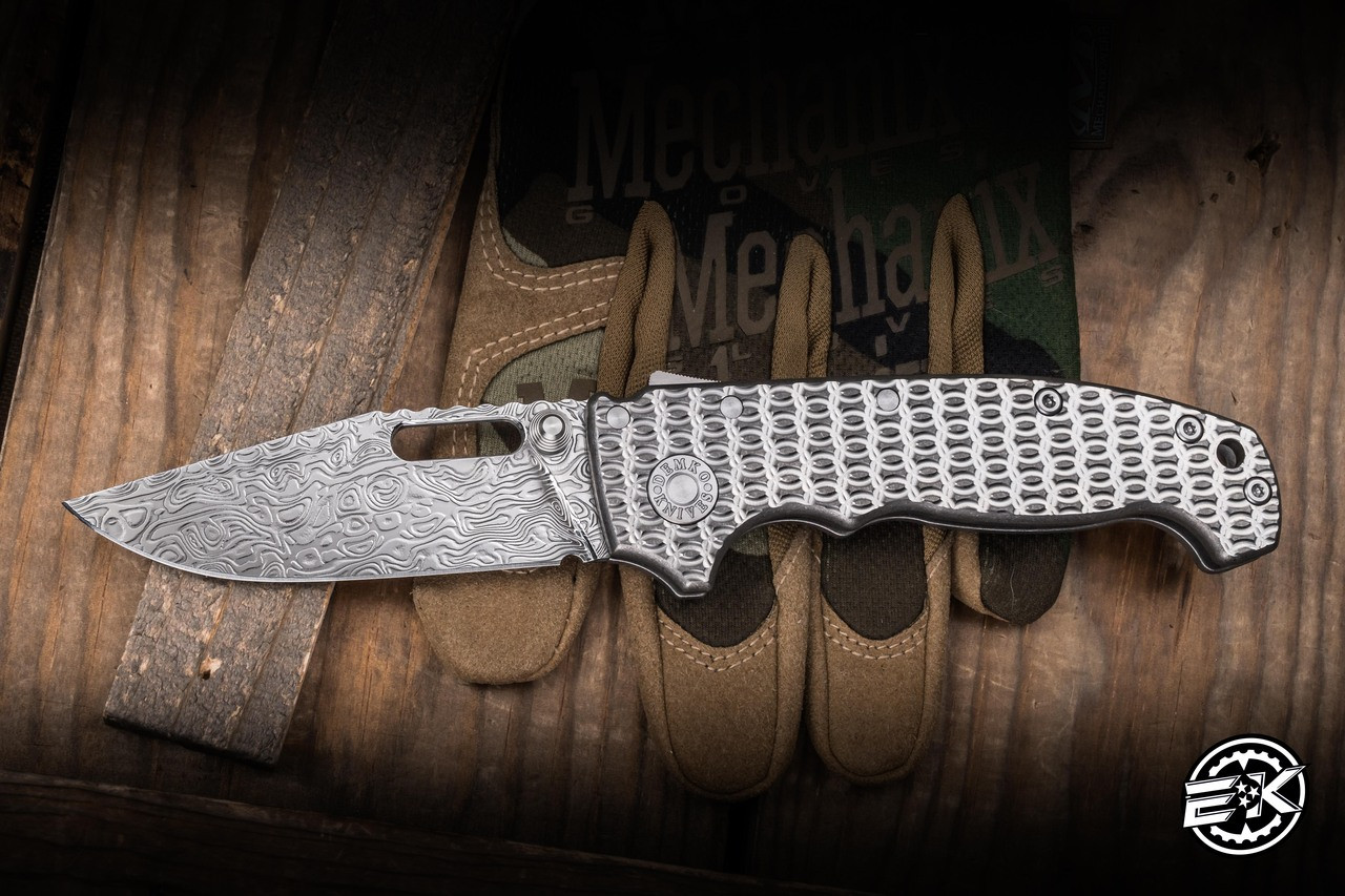 Demko Knives AD20I Slim Yggdrasil Polished Chainmail Titanium 3.6
