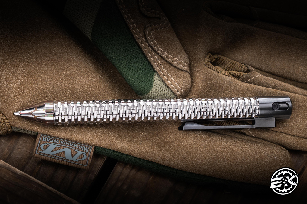 Nottingham Tactical TiButton Exotic Pen Carved Crans-Lucent Super