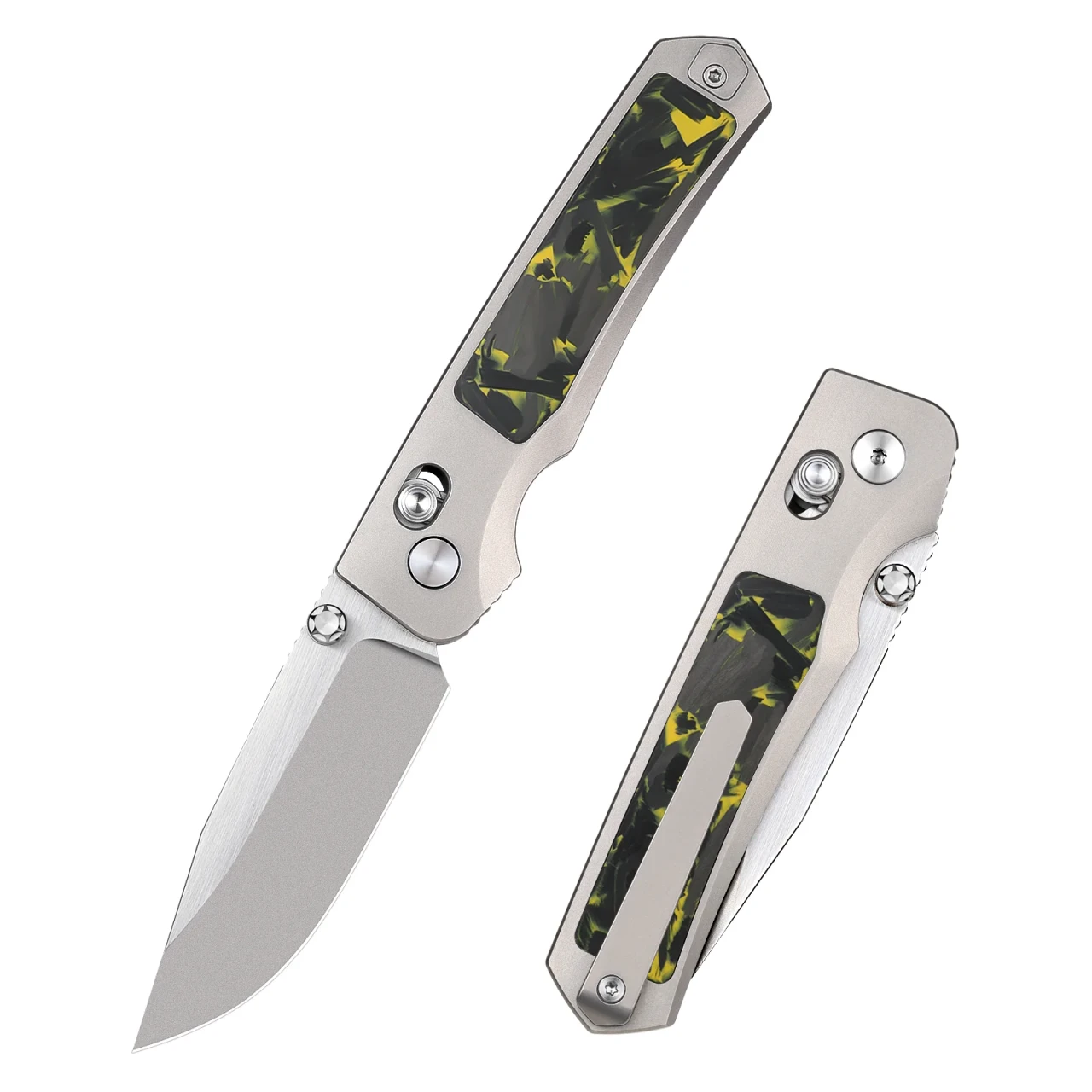 Remette RT-Aurora Crossbar Lock Folding Knife Titanium, Green