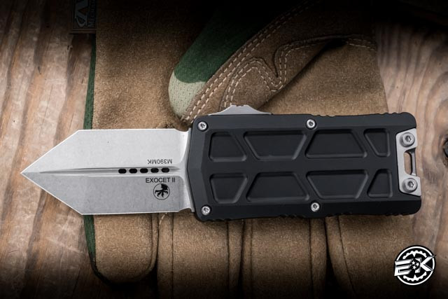 Microtech Exocet II OTF Knife/Money Clip Aluminum 2.34” M390