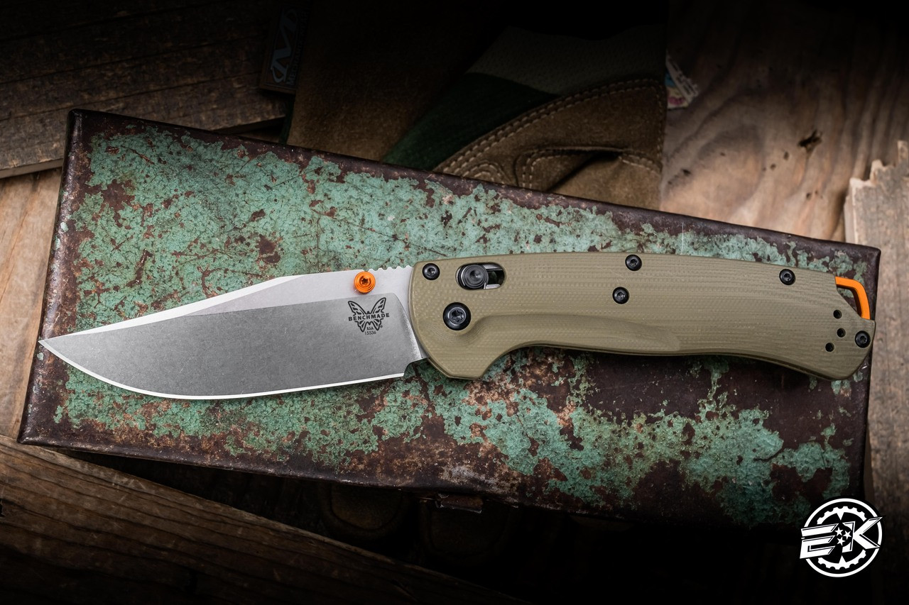 Preowned-Benchmade TaggedOut Folding Knife OD Green G10 3.5