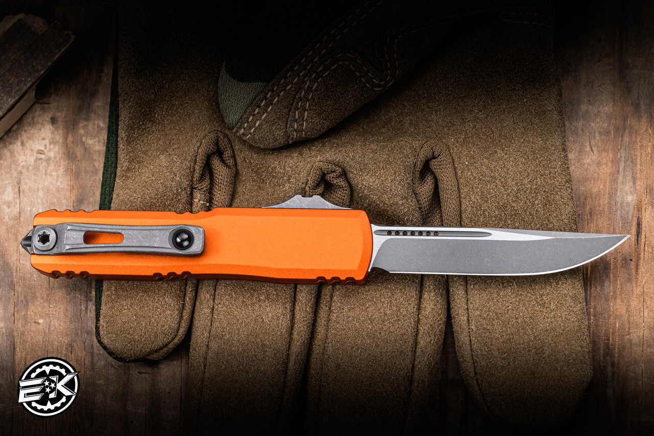 Microtech UTX-70 Gen IV OTF Automatic Knife Orange Aluminum 2.5