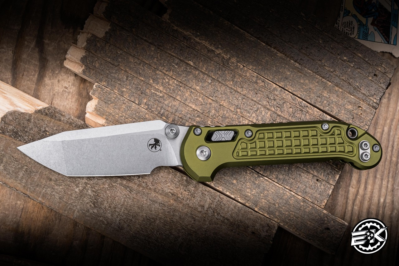 Microtech LUDT Ram-LOK Folding Knife OD Green Frag Aluminum 3.4