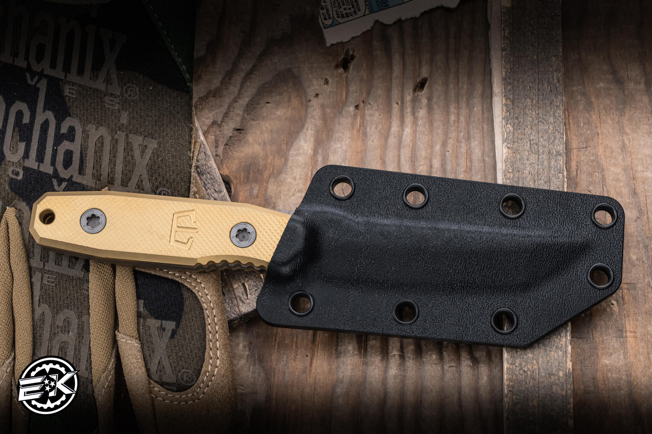 Blackside Customs Plan B Covert Fixed Blade Knife Brass 3.25
