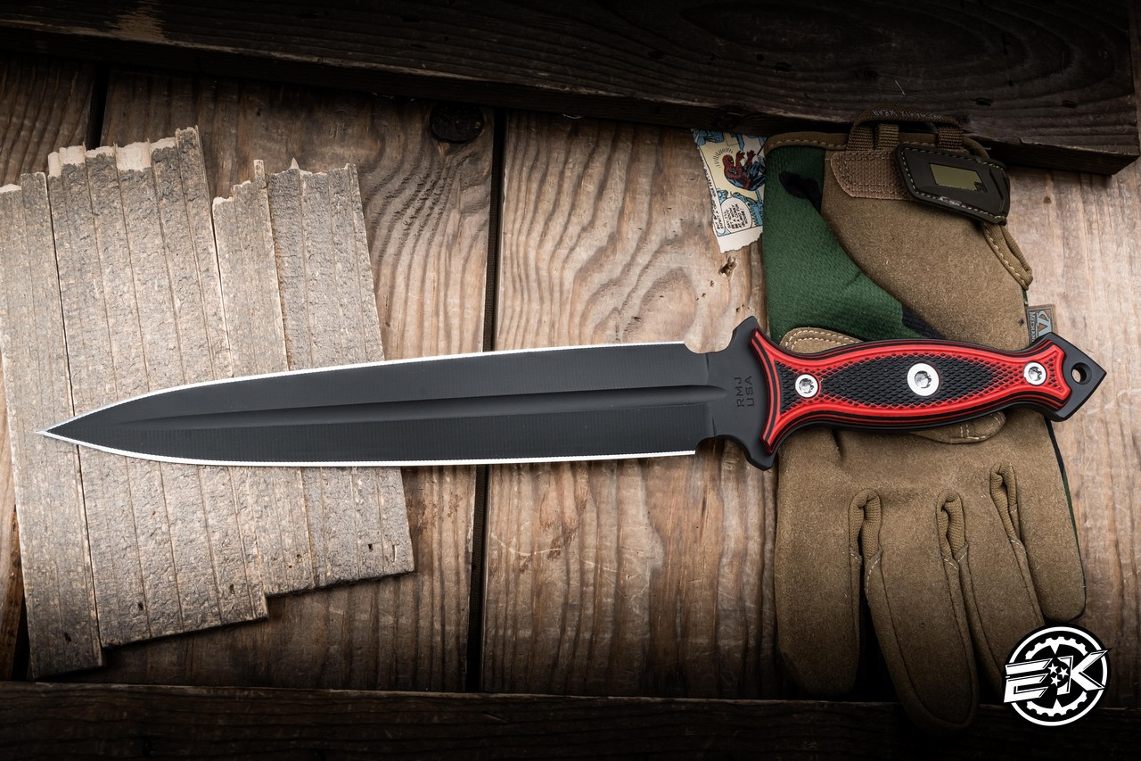 RMJ Tactical Nightshade Fixed Blade Black Widow G10 9.63