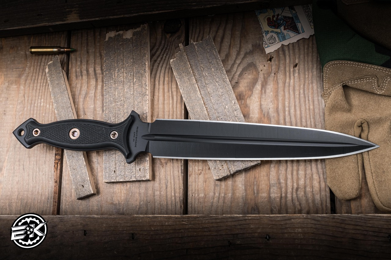 RMJ Tactical Nightshade Fixed Blade Black G10 9.63