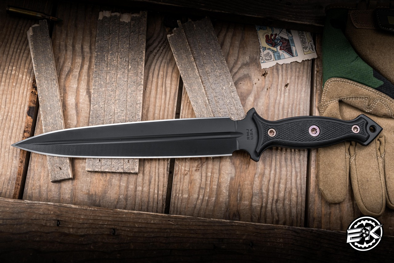 RMJ Tactical Nightshade Fixed Blade Black G10 9.63