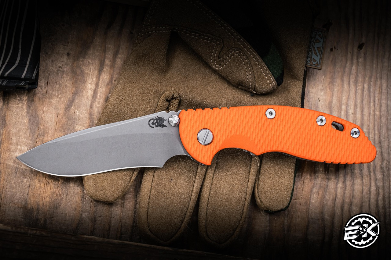 Hinderer Knives XM-18 Non Flipper Folding Knife Orange G10/Working