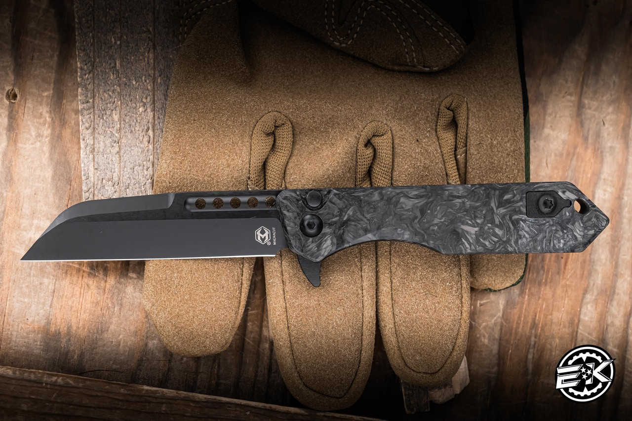 Heretic Knives Jinn Button Lock Manual Marble Glow Carbon Fiber 3