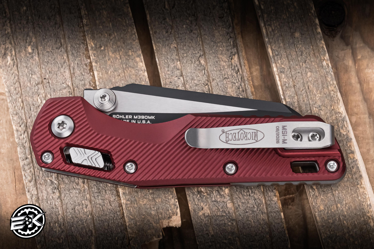 Microtech MSI Mini Ram-Lok Folding Knife Merlot Fluted Aluminum