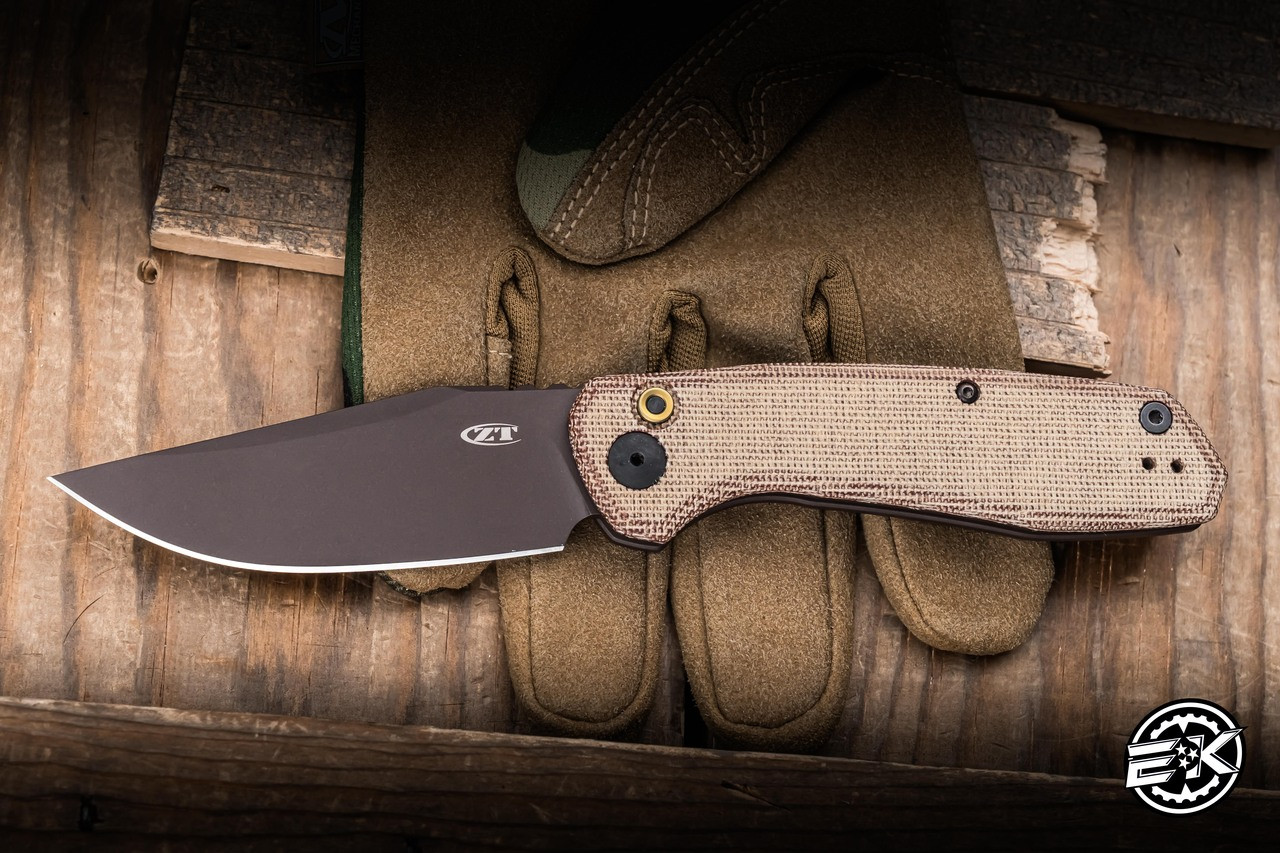 Preowned-Zero Tolerance Automatic Natural Micarta/Bronze Titanium