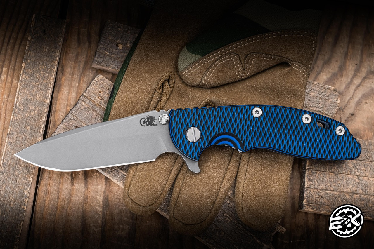 Hinderer Knives XM-18 Flipper Blue Black G10/BB Blue Titanium 3.5