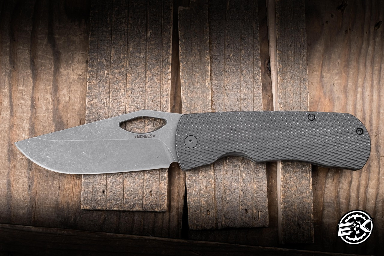 Preowned-McNees Knives Dixon Stonewash Diamond Titanium 3.75