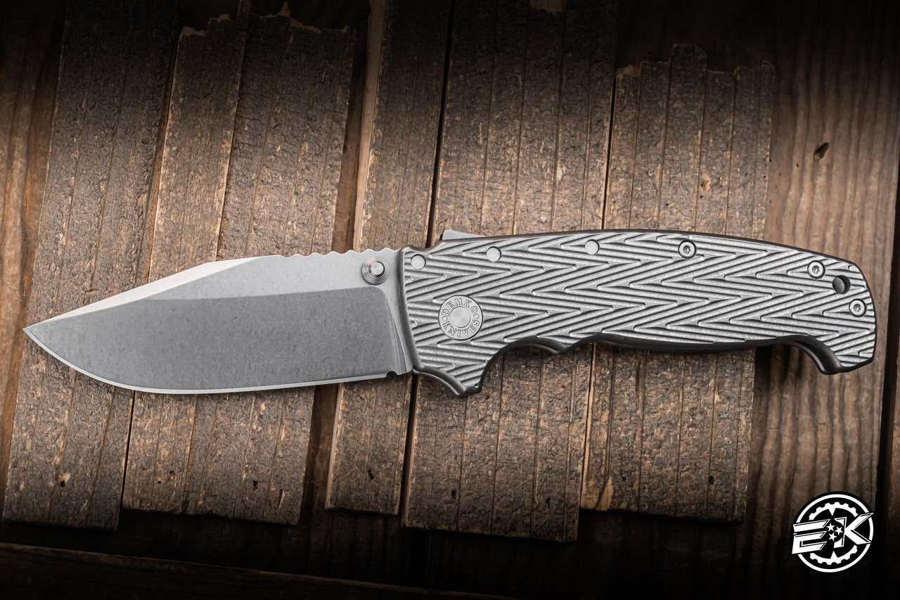 Demko Knives AD20 XXX Folding Knife Herringbone Titanium 4