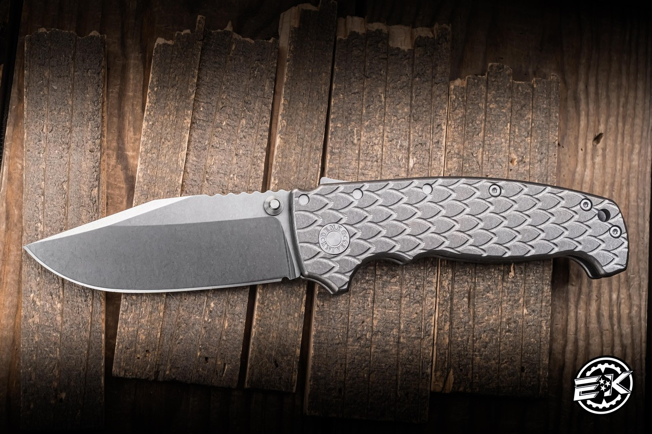 Demko Knives AD20 XXX Folding Knife Dragonscale Titanium 4