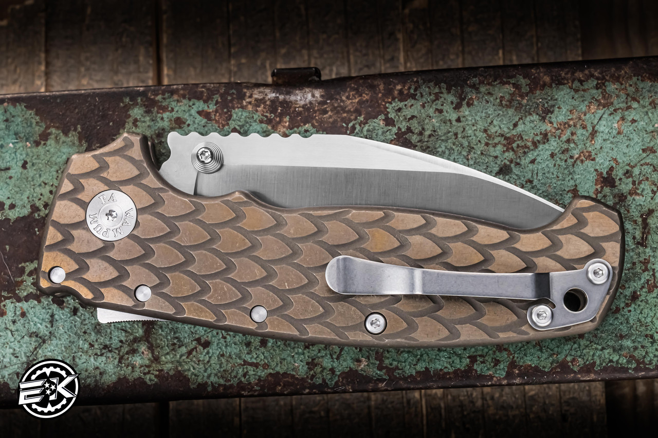 Demko Knives Custom AD20 XXL Bronze Dragonscale Titanium 4
