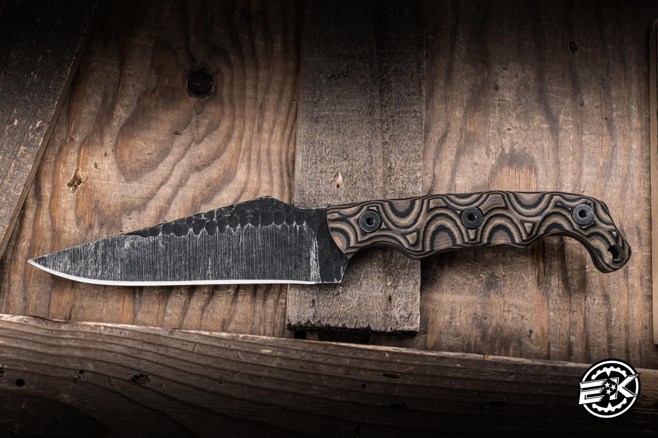 Ferro Concepts × Stroup Knives TU2 G10レプ Preowned-Stroup Knives TU2 Fixed Blade Knife Sculpted FDE G10 4.5