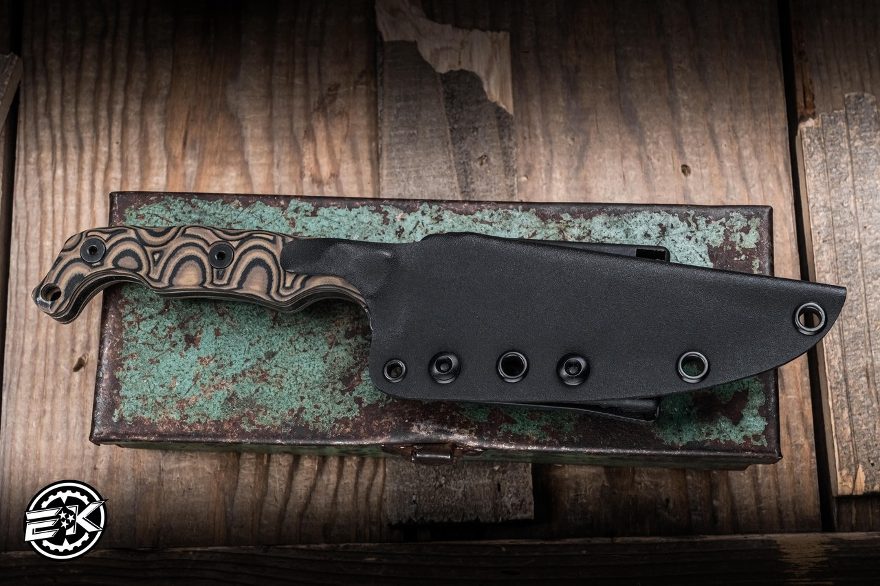 Preowned-Stroup Knives TU2 Fixed Blade Knife Sculpted FDE G10 4.5