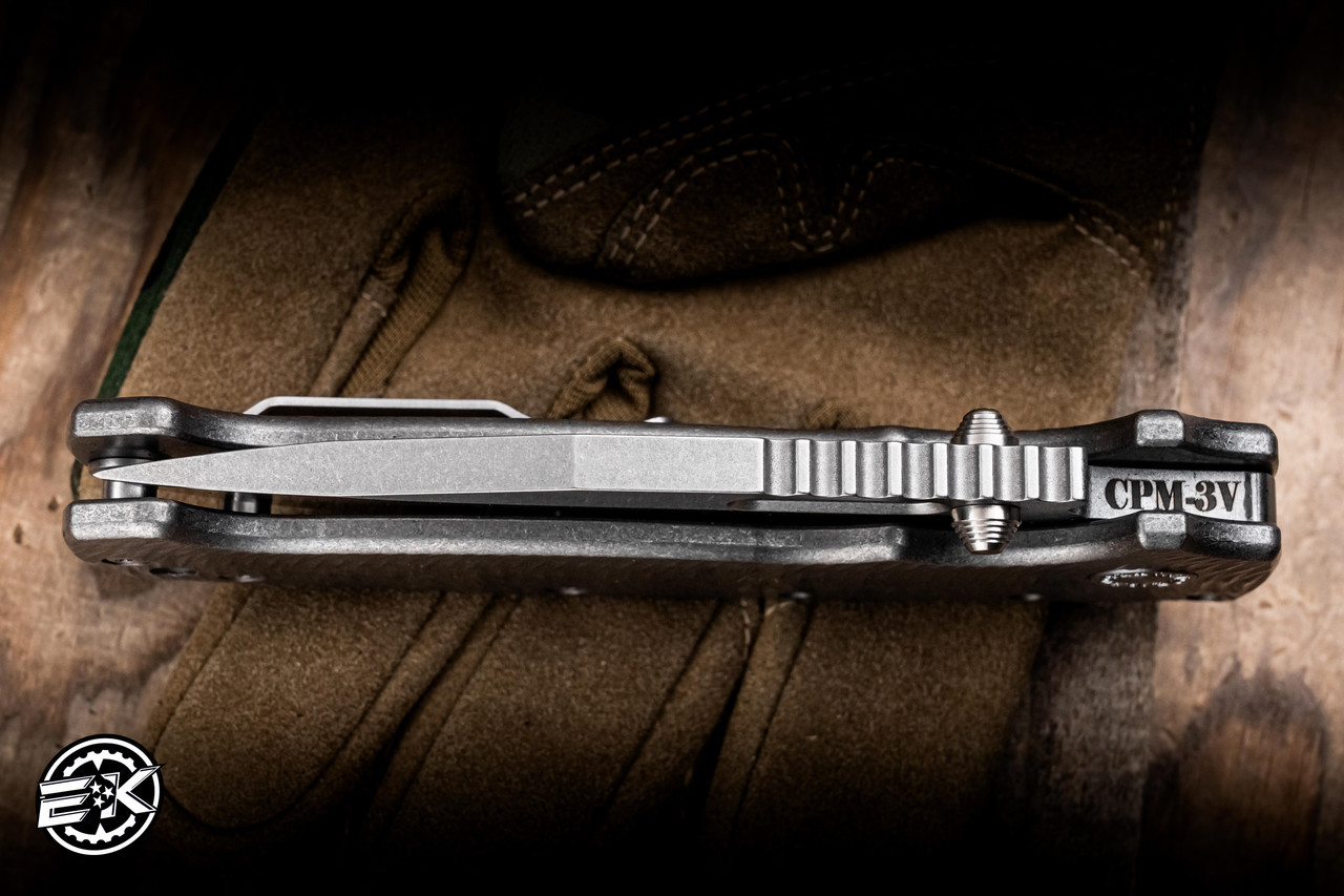 Preowned-Demko Knives AD20 XXX Textured Titanium 4