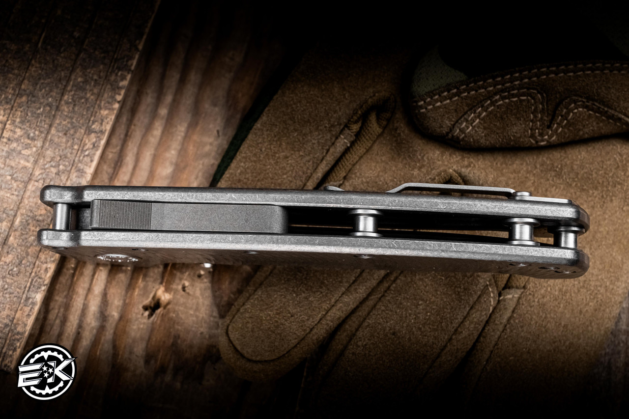 Preowned-Demko Knives AD20 XXX Textured Titanium 4