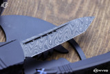 Microtech Combat Troodon CF Top Blue Ringed 3.8" Tanto Damascus 144-16CFTI