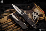 Microtech Troodon OTF Automatic Knife Black 3" Dagger Stonewash Serrated 138-12