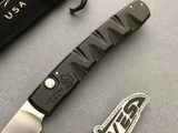 Piranha Virus Black Auto Knife 3.25" Mirror Rubbed