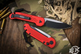 Microtech LUDT Red Automatic Folding Knife 3.4" Black Drop Point 135-1RD