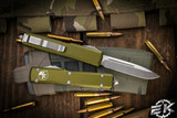 Microtech Ultratech OTF Automatic Knife OD Green 3.4\" Drop Point Stonewash 121-10OD