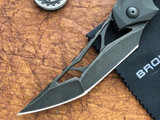 Brous Blades/Elijah Isham Echelon Black G10 Flipper Liner Lock 4.1" Acid Stonewash