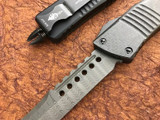 Microtech Combat Troodon Signature Carbon Fiber Black Ringed Hellhound Tanto Damascus 219-16BKTI