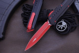 Microtech Cypher Black MK7 Chassis OTF Red Accents/DE M390 242M-1RDB