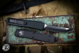 Microtech Ultratech OTF Automatic Black Knife 3.4" Black Tanto Serrated 123-3T