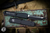 Microtech Ultratech OTF Automatic Black Knife 3.4\" Black Tanto Serrated 123-3T