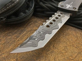 Marfione Combat Troodon Hellhound Tanto Brass Ringed Hardware Nichols XHP Damascus