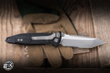Microtech Socom Elite Manual Folding Knife Black Aluminum 4" M390 Tanto Stonewash Part-Serrated 161-11