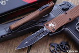 Microtech Combat Troodon Tan OTF Automatic 3.8" M390 Black Serrated 142-2TA