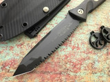 Microtech Socom Alpha Carbon Fiber Tanto Black DLC Full Serrated 114-3DLC