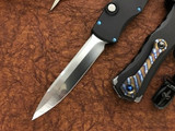 Microtech Marfione Custom Halo IV Blue Accents/Flamed Titanum M390 Hand Satin