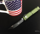 Microtech Ultratech Green Contour Smooth Tanto Black 123-1CCOD