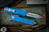 Microtech Troodon Blue OTF Automatic Knife D/E 3\" Dagger Satin 138-4BL