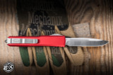 Microtech Ultratech OTF Automatic Knife Red Aluminum 3.4" M390 Drop Point Satin 121-4RD
