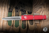Microtech Ultratech OTF Automatic Knife Red Aluminum 3.4\" M390 Drop Point Satin 121-4RD