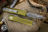 Microtech UTX-85 OTF Automatic Knife OD Green 3.1\" Dagger Stonewash Apocalyptic 232-10APOD